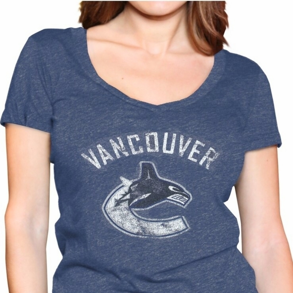 NHL Vancouver Canucks v neck t shirt